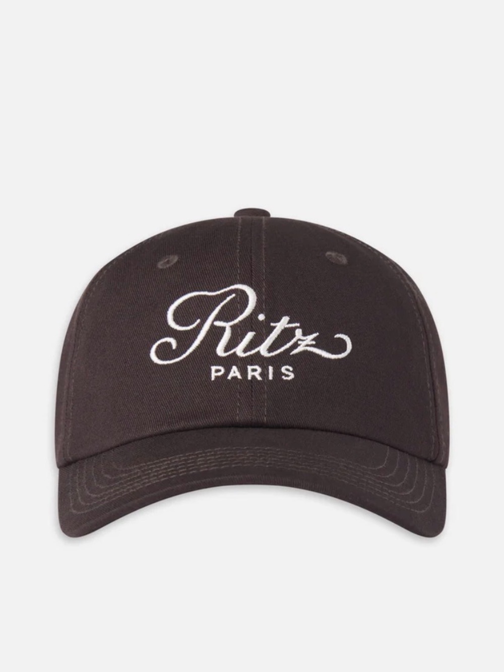 Frame Denim Ritz Paris Black Baseball Cap with White Embroidery